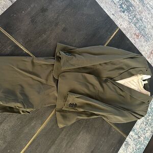 3 piece suits olive green with cream shirt all by Banana Republic xs and size 0